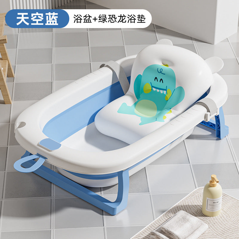 Baby bathtub foldable infant bath tub large size for toddlers, sit and lie down, home use, newborn and children's supplies