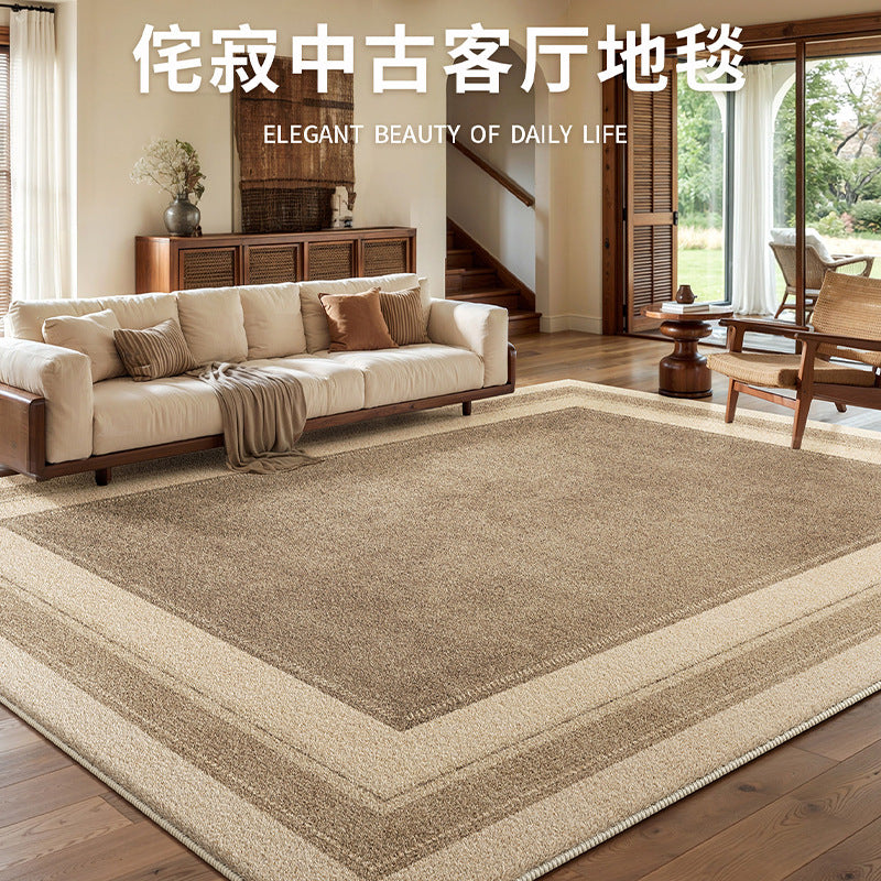 Vintage-style living room rug - easy-clean, wipeable, premium waterproof sofa bedside mat - low-maintenance floor covering, full coverage available