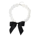 Wholesale faux pearl necklaces - cross-border vintage statement ribbon bow necklaces - women's luxury high-end choker
