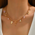 Wholesale bowknot necklaces, cross-border new floral heart pendants, women's niche high-end ceramic bead bracelet accessories