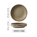 Retro stoneware dinner plate clay deep plate fruit salad plate japanese breakfast dessert plate pasta plate restaurant hotel plate