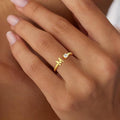 Aliexpress letter rings - 26 letters a-z gold 18k gold plated unisex rings creative finger rings wholesale jewelry