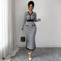 fashion  new arrival: chic & sophisticated v-neck black knit dress -  spring collection