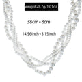 retro multi-layered cable knit pearl necklace - luxury, high-end, baroque style fashion choker jewelry wholesale