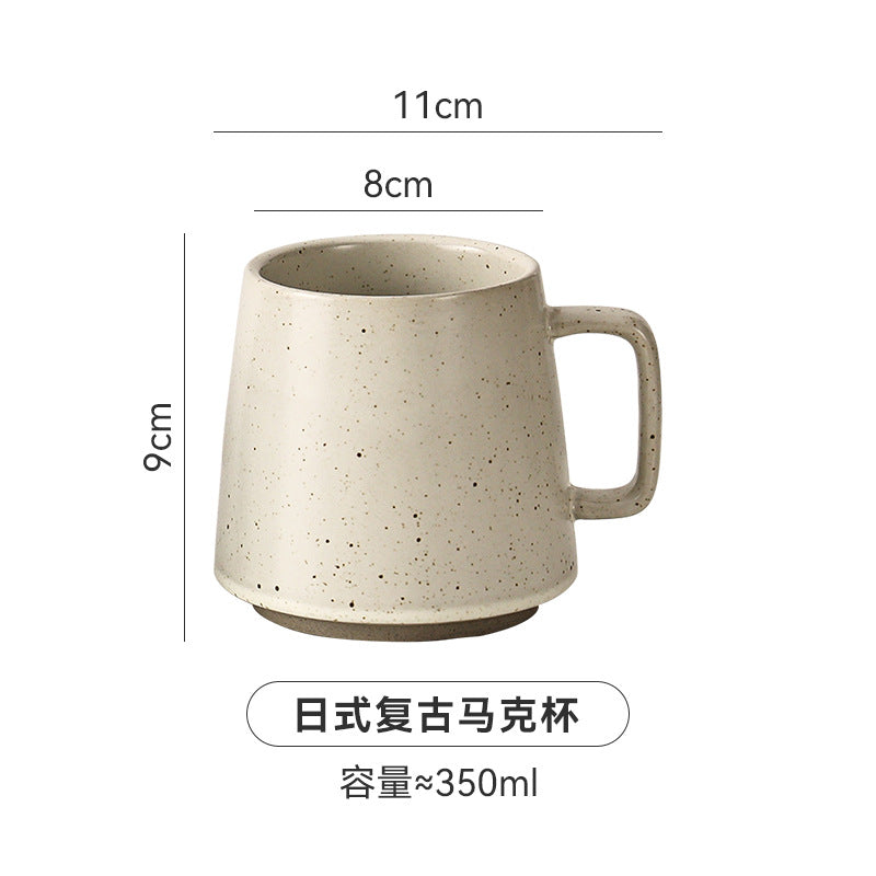 Japanese-style stoneware mug - ceramic drinking cup for water, milk, coffee - stylish breakfast mug for home or office - teacup