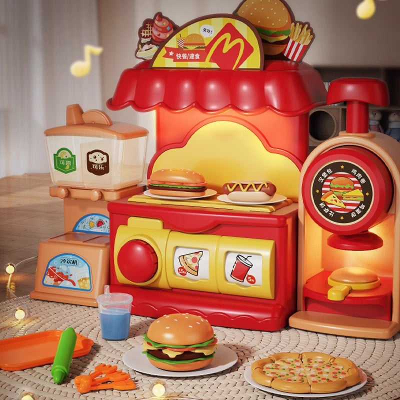 Kids' diy play-doh pretend play fun simulation burger kitchen toy - perfect gift for boys and girls aged 3-6