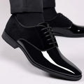 Men's formal business leather shoes - lightweight, trendy, low-cut, british style, pointed toe, in-stock, wedding/groom shoes