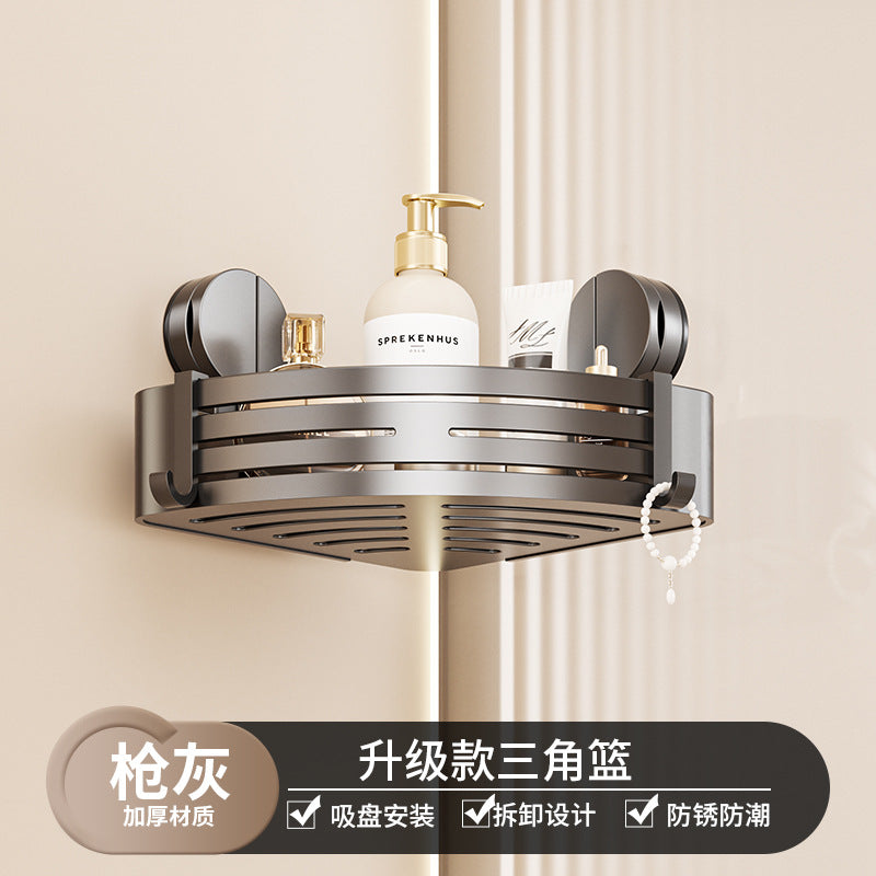Suction cup towel rack, bathroom free punching, bathroom rack, toilet double folding towel rack, bathroom pendant set.