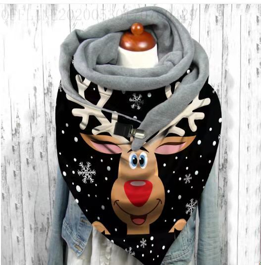 Export fashion buckle imitation cashmere printing scarf long scarf triangle scarf