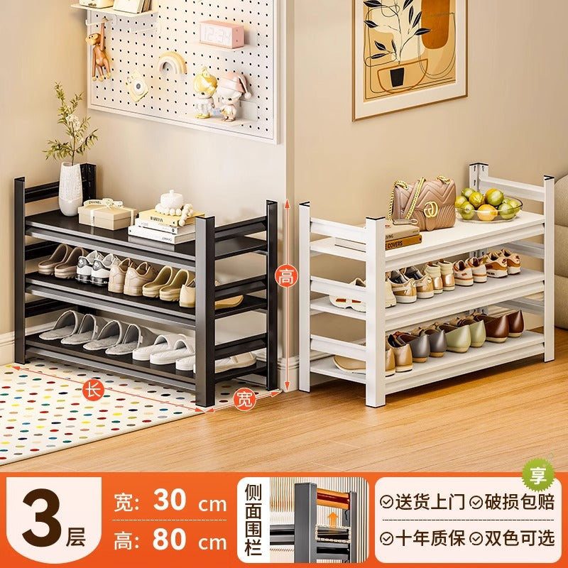 Household steel shoe rack door floor-standing multi-layer storage rack simple shoe cabinet entrance door rear storage rack