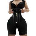tummy control butt lift front-breasted body shaping jumpsuit with adjustable shoulder straps and crotch zipper one-piece corset shaping