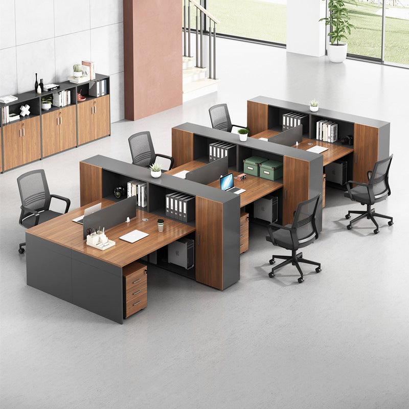 Saint li casual staff desk and chair combination modern office financial table screen card slot