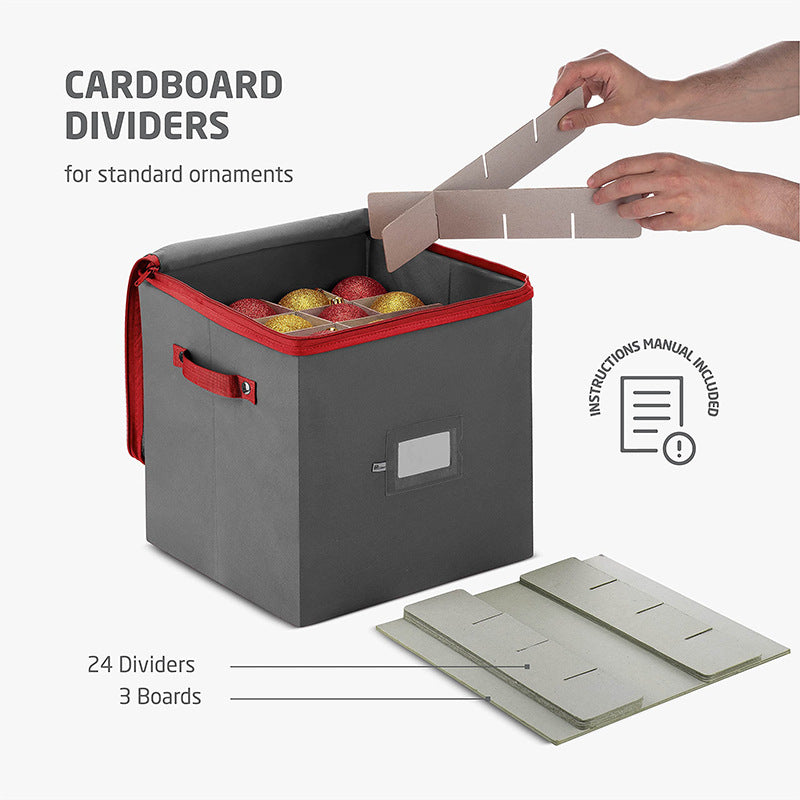 Christmas Ornament Storage Box Holds 64 Lattice Holiday Ornament Balls with Divider Holiday Storage Container