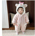 Wintercute winter clothes baby outing clothes baby clothes super cute one-piece plus fleece thickened khakiheattech crawling suit