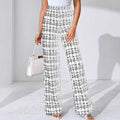 2025 summer european and american cross-border amazon hot-selling women's fashion casual plaid print trousers