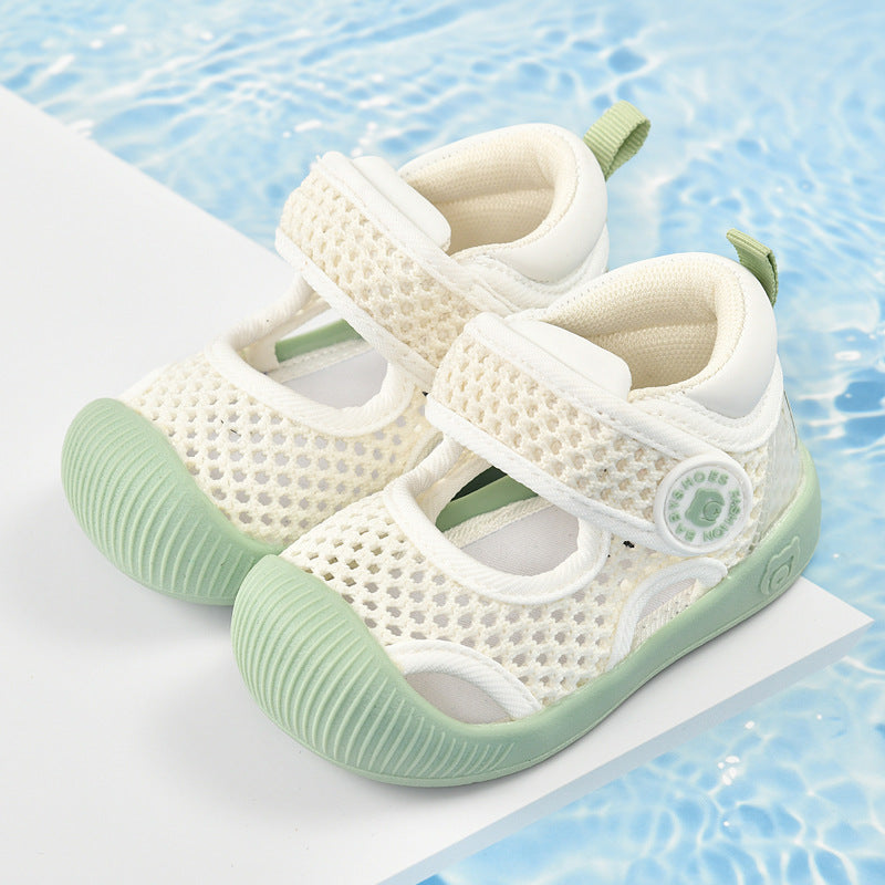 Baby sandals for boys, summer first walker shoes, 0-1-2 years old infant anti-slip soft sole mesh shoes for babies and toddlers, baby girl shoes