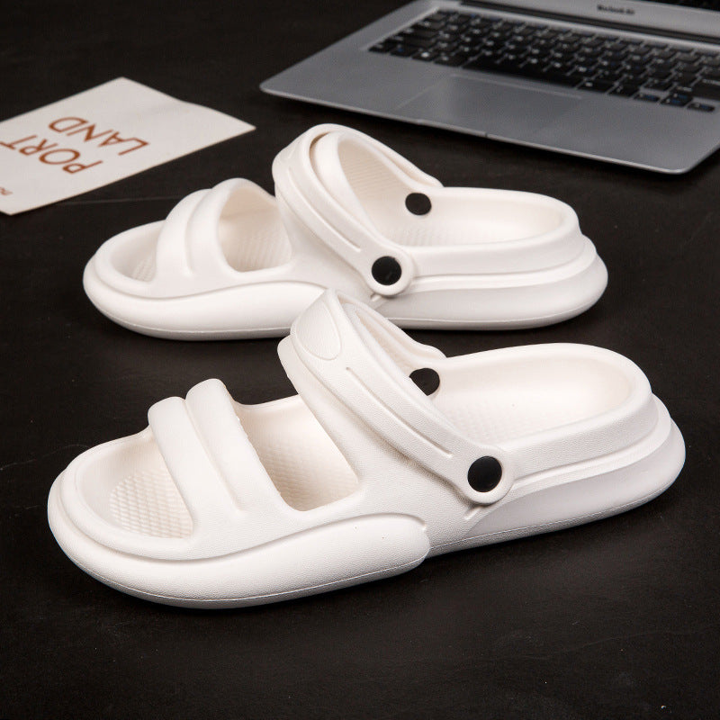 Summer men's fashion trend outdoor wearing slippers women's  large-size couple sandals men's household one-word drags men