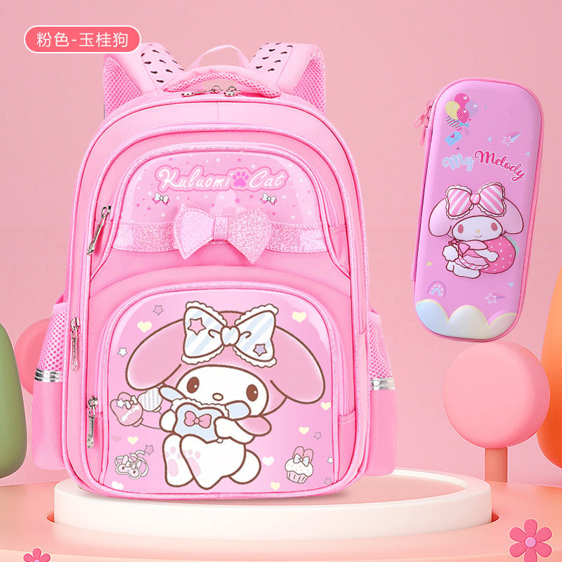 Schoolbag for 1-3-6 grade kids female primary school students 6-9-12 years old large capacity ultra-light backpack to reduce burden