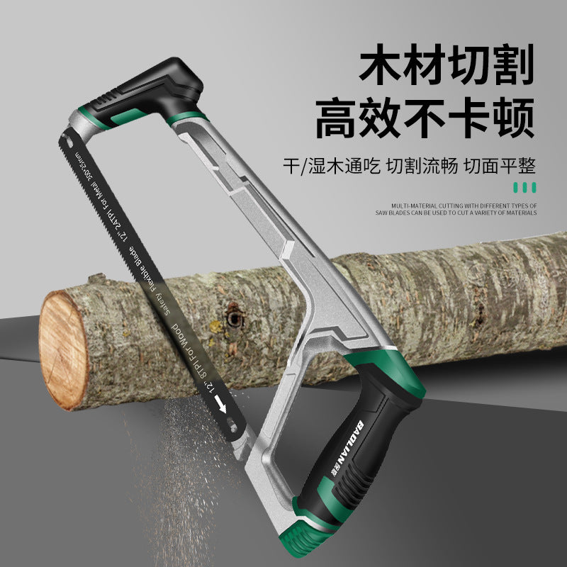 Baolian Hacksaw Hand Saw Handheld Saw Metal Cutting Artifact Saw Bow Household Small Saw Blade Wooden Saw Double Sided Tooth Saw
