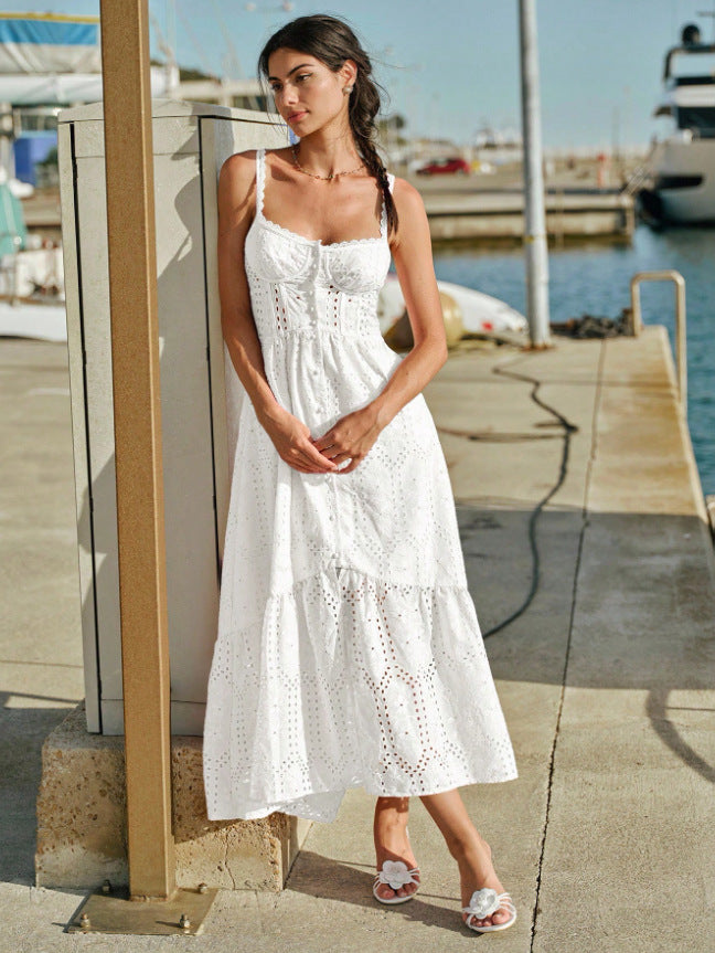 autumn european and american  cross-border e-commerce women's new solid color sleeveless bandeau backless camisole dress