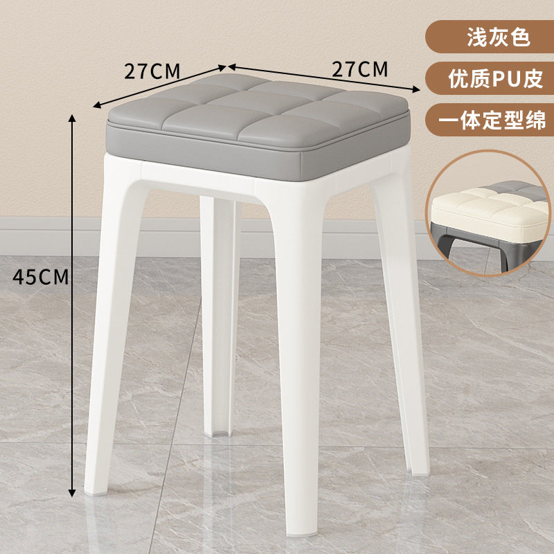 Modern minimalist plastic stool -  new arrival chair - dining chair - light luxury high-end feel - home use - small apartment dining table chair