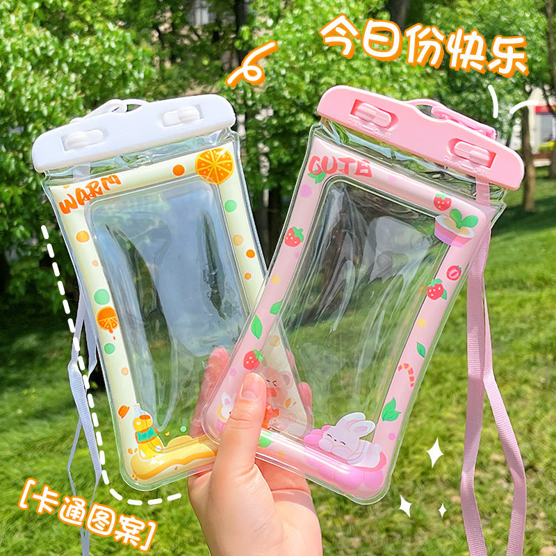 Airbag phone waterproof case - touchscreen compatible for swimming, floating, water parks, water fights, diving - waterproof phone pouch