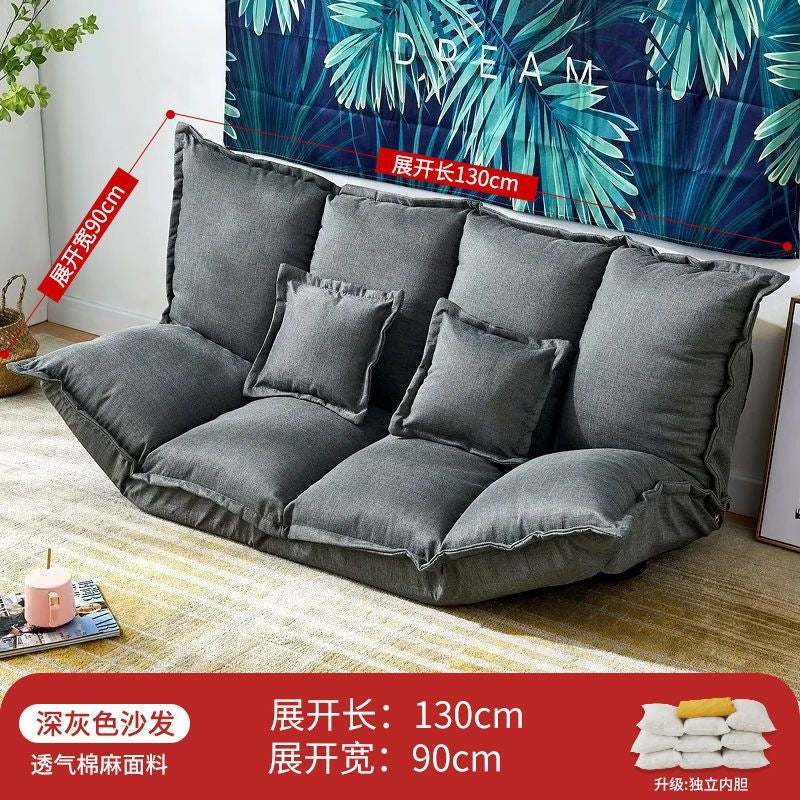 Lazy sofa popular tatami floor bedroom single and double small apartment foldable rental room japanese style bed dual-use