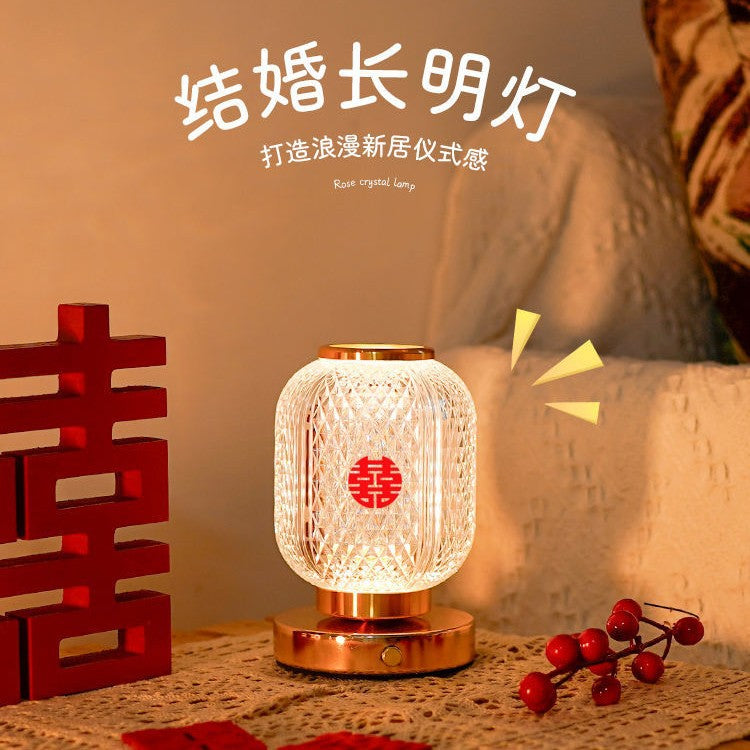 Wedding lamp table lamp wedding room decoration bedside lamp ornament gift for the newcomer bedroom bridal dowry lamp happy lamp