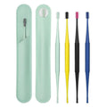 Kids' double-ended ear spoon set - baby ear cleaning tool, silicone ear spoon, stainless steel earwax tweezers set