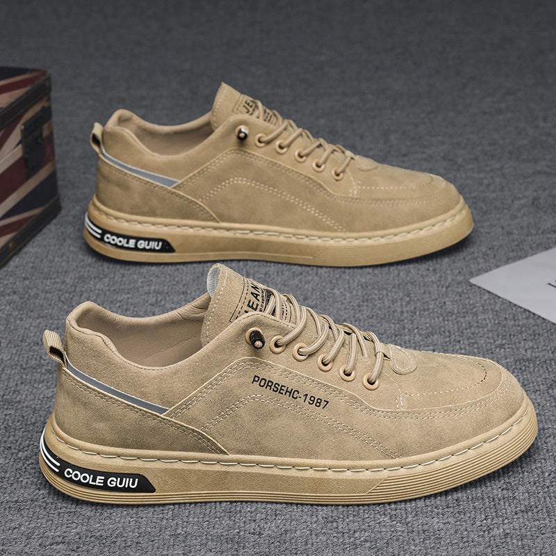 2025 new spring breathable men's skate shoes, trendy ins style, athletic casual slip-ons, easy-on shoes for students