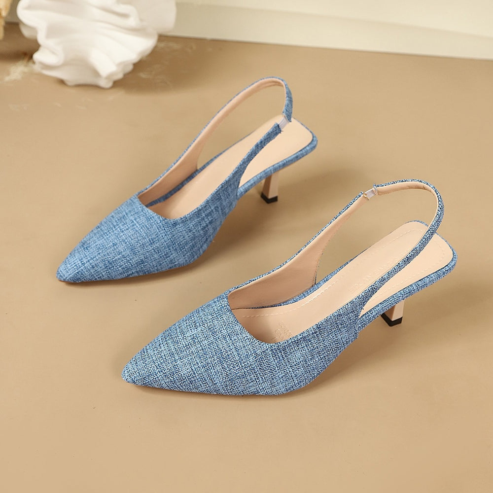 summer new arrival: plus size women's casual comfort pointed-toe fashion high heels for wholesale
