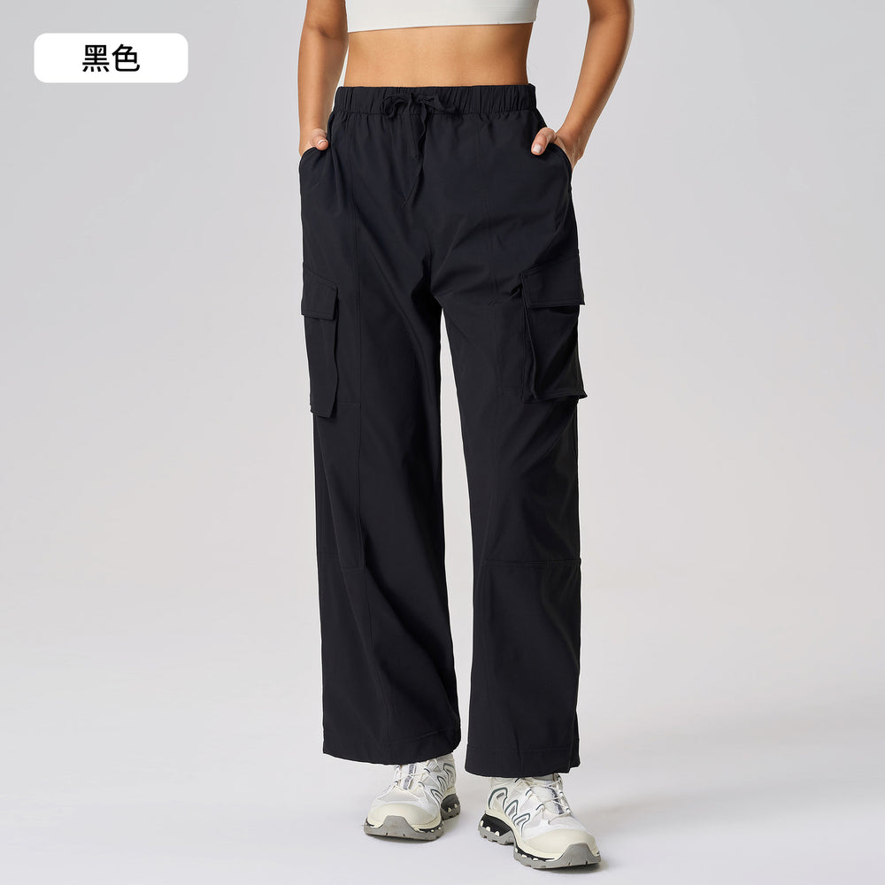 Summer quick-dry breathable cargo pants women's casual versatile loose wide-leg outdoor hiking sports pants d25076