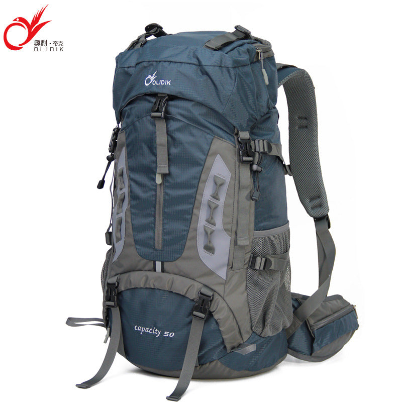 Outdoor mountaineering large capacity bag camping hiking backpack men and women travel bag hiking backpack wholesale customization