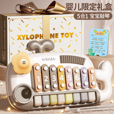 Children's whale piano musical instrument - multifunctional piano for baby girls and boys - early education, playable, educational, birthday toy