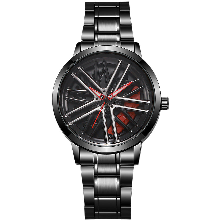 2025 new sports car wheel rotating watch - men's quartz watch with stylish car wheel design