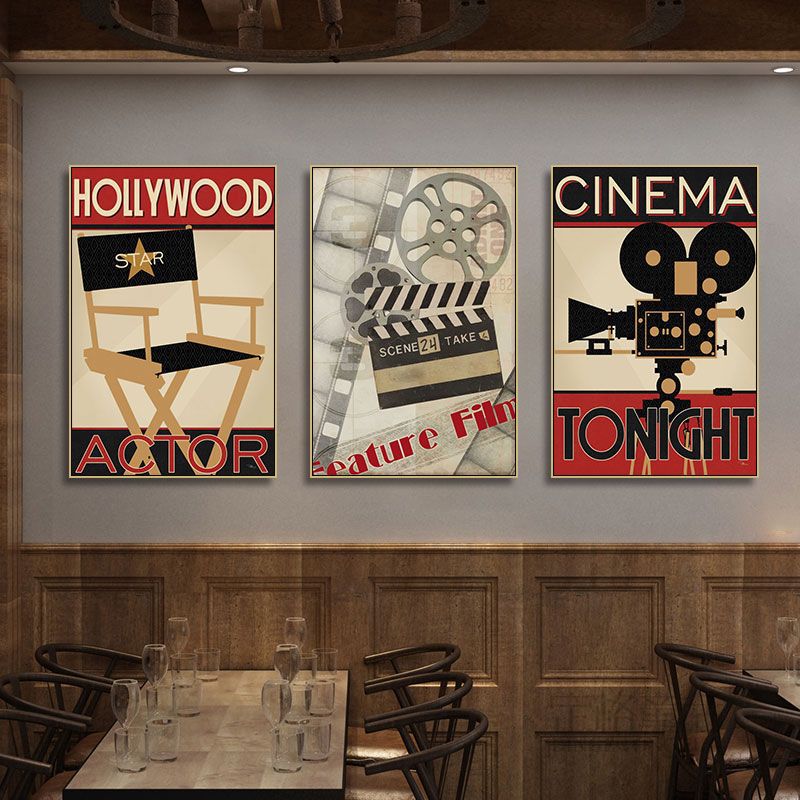 Private theater decorative painting retro American home cinema music dining bar box hanging painting cafe wall painting
