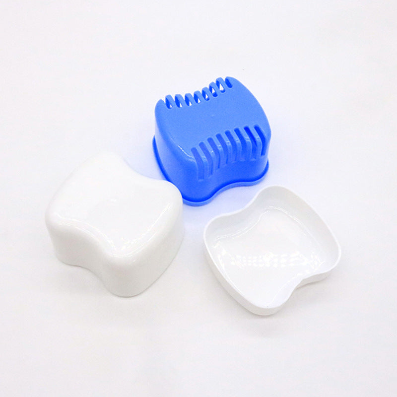 Dental denture box European tooth box Split type with mesh tooth storage box, retainer box Braces box, full denture box