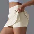 New arrivalfake two-piece inner wear nude slimming lookflap pocket pants tennis skirt cool sun protection yoga fitness sports skirt pants