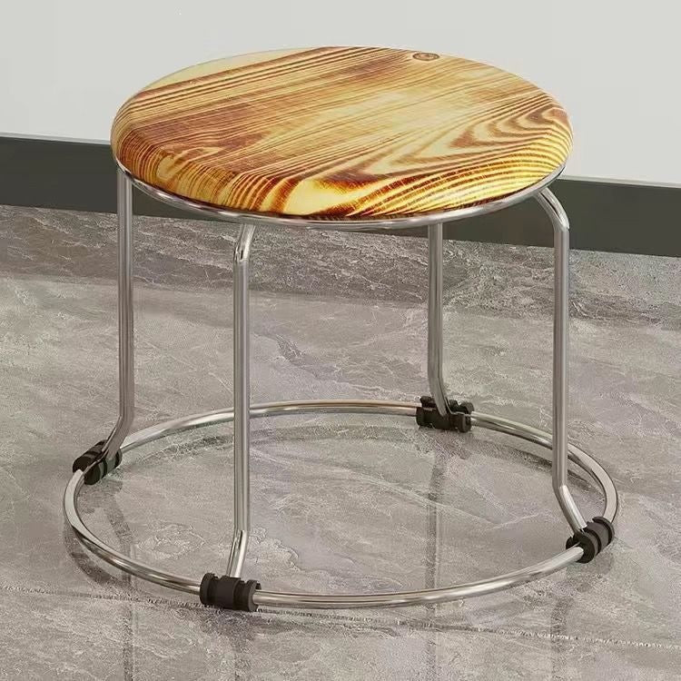 Accessible luxury stoolfor homesoft bag short stool steel bar stool portable practical shoe changing stool coffee table stool carbon steel frame round stool no