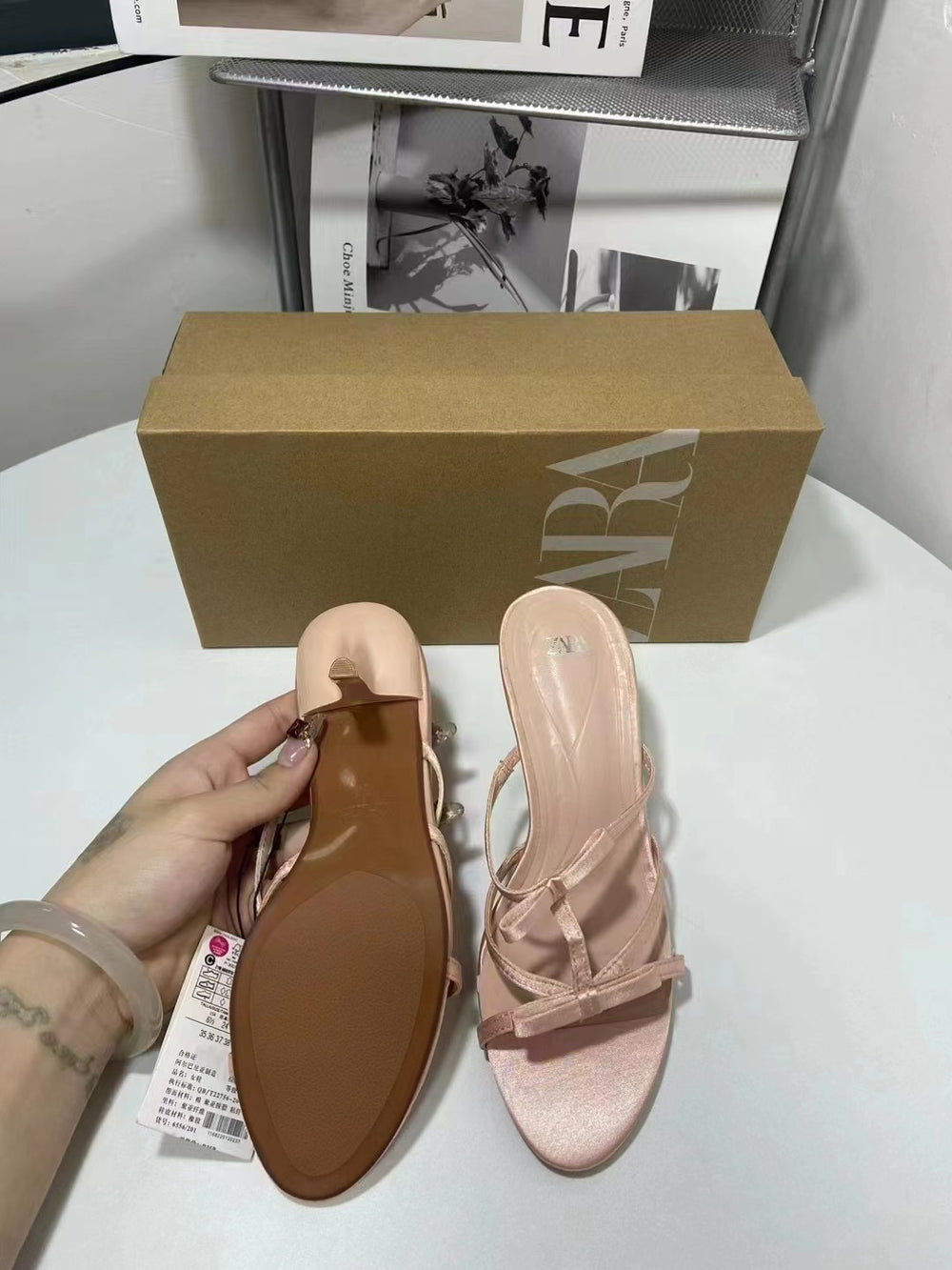 Za new 2024 round toe slingback high heel sandals - silk satin texture, bow accent, stiletto heel, open toe fashion heels