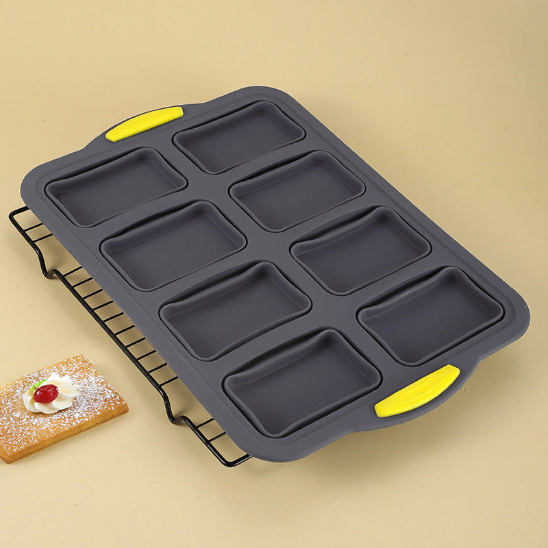 New 8-cavity silicone framed square cake mold french bread mold muffin bread baking pan