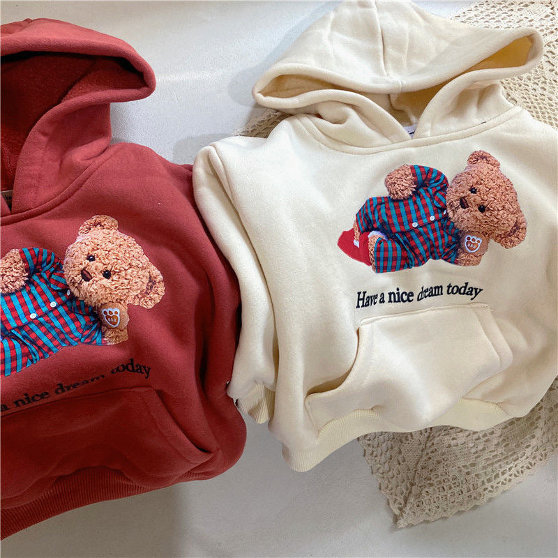 fall/winter new arrivals: kids' hooded sweatshirt - stylish, versatile, korean-inspired, warm base layer for babies and children