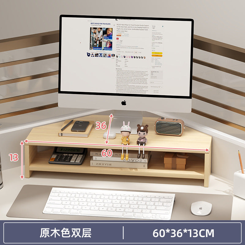 Computer elevated stand monitor bracket desktop bracket office desktop storage shelf workstation corner hole board