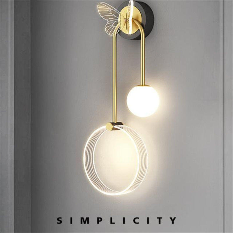 Wall lamp bedroom bedside lamp accessible luxury crown room decorative lamp casual modern aisle living room background wall lamp