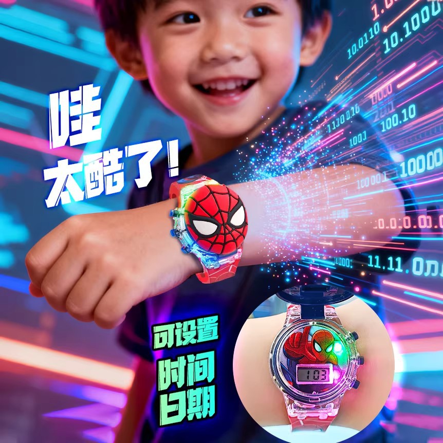 Cartoon electronic watch for girls, cute luminous cinnamoroll kids' toy gift, exquisite present with music and lights
