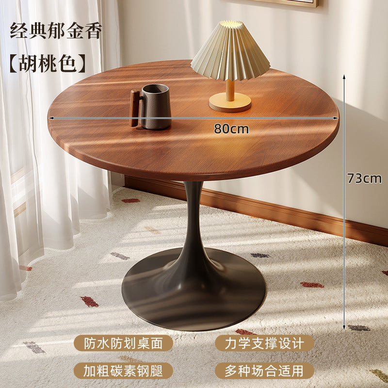 Small apartment dining table, home balcony table, tulip round table, suitable for bubble tea shops, negotiation table, restaurant small round table