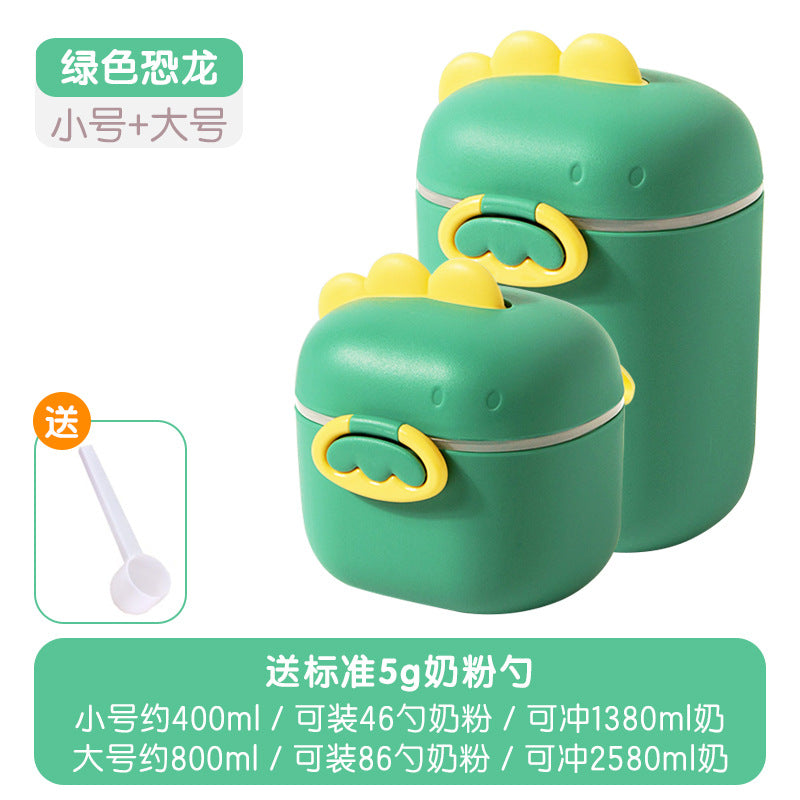 Baby formula container, portable on-the-go food supplement rice cereal box, sealed airtight storage jar, divided compartment packaging box