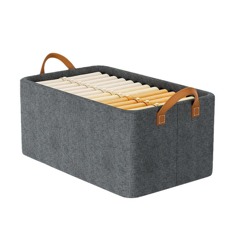 cationic folding bold steel frame storage box, fabric storage box with handle, thickened clothing storage box finishing