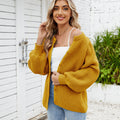 Fashion cross-border export women's clothing new arrival   loosecasual round neck sweater one-row button tops trendy