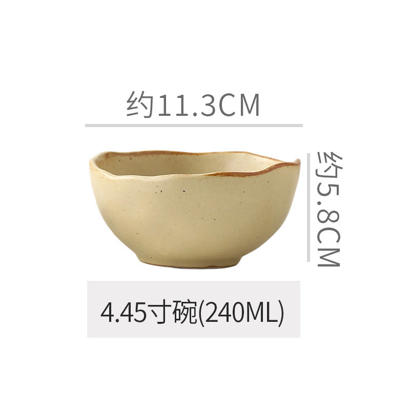 Vintage chic dinnerware set - restaurant, hotel, and home use - unique shaped dessert plates, pastry bowls, and rice bowls - wholesale